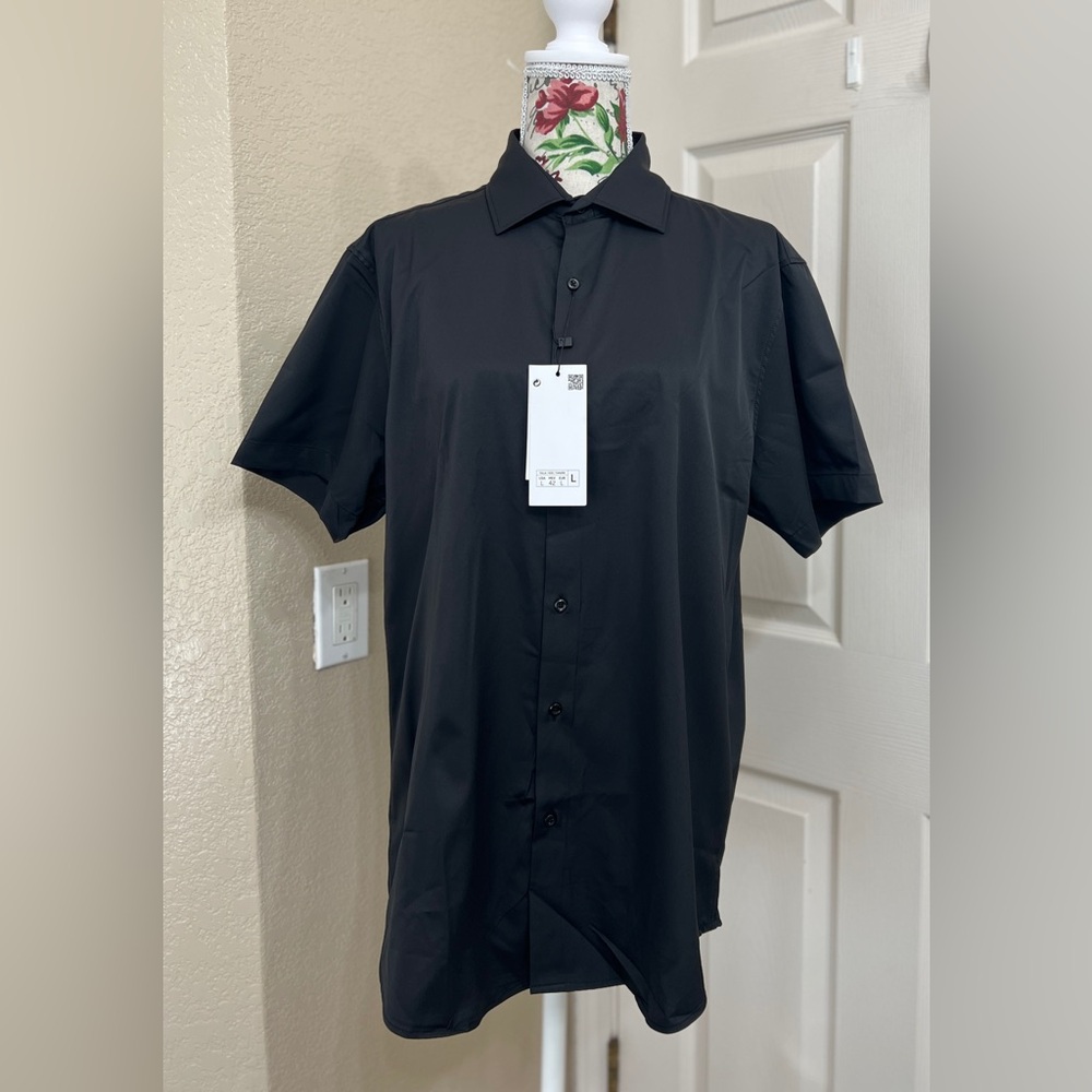 Black Casual Button Down Shirt with Classic Design